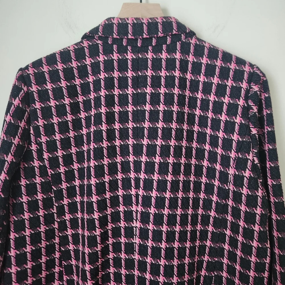 NWT Rachel Zoe | Double Breasted Wool Blend Check Patterned Blazer - Size XL - Picture 8 of 12